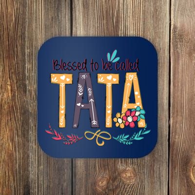 Blessed To Be Called Tata Colorful Grandma Gifts Coaster