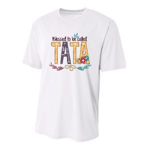 Blessed To Be Called Tata Colorful Grandma Gifts Youth Performance Sprint T-Shirt