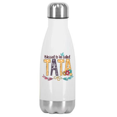 Blessed To Be Called Tata Colorful Grandma Gifts Stainless Steel Insulated Water Bottle