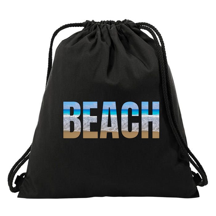 Beach The Beach Is My Happy Place Life Is Better At Beach Great Gift Drawstring Bag