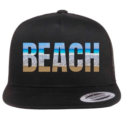 Beach The Beach Is My Happy Place Life Is Better At Beach Great Gift Flat Bill Trucker Hat