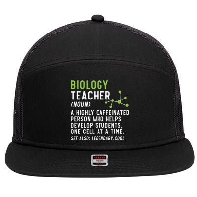 Biology Teacher Biology Student Science Lover Biologist 7 Panel Mesh Trucker Snapback Hat