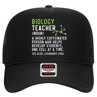 Biology Teacher Biology Student Science Lover Biologist High Crown Mesh Back Trucker Hat