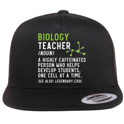 Biology Teacher Biology Student Science Lover Biologist Flat Bill Trucker Hat