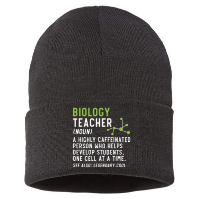 Biology Teacher Biology Student Science Lover Biologist Sustainable Knit Beanie