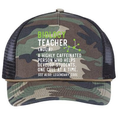 Biology Teacher Biology Student Science Lover Biologist Retro Rope Trucker Hat Cap