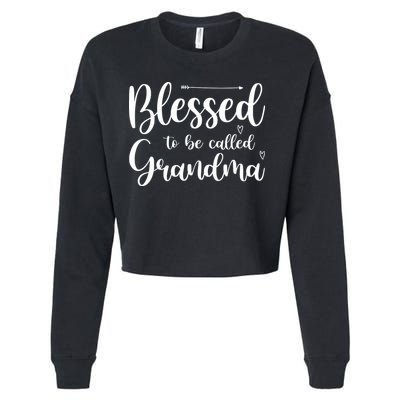 Blessed To Be Called Grandma Cropped Pullover Crew