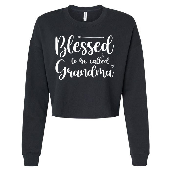 Blessed To Be Called Grandma Cropped Pullover Crew