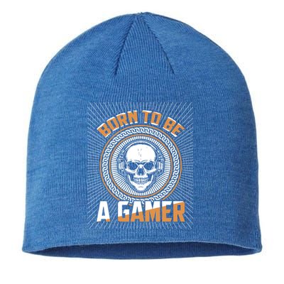 Born To Be A Gamer Funny Gift Sustainable Beanie