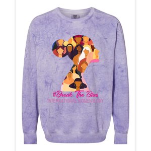 Break The Bias International Womens Day 8th March Womens Day Colorblast Crewneck Sweatshirt