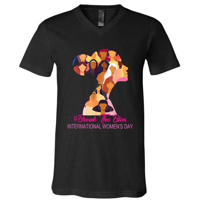 Break The Bias International Womens Day 8th March Womens Day V-Neck T-Shirt