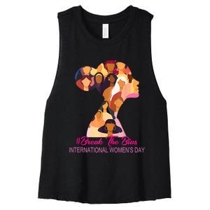 Break The Bias International Womens Day 8th March Womens Day Women's Racerback Cropped Tank