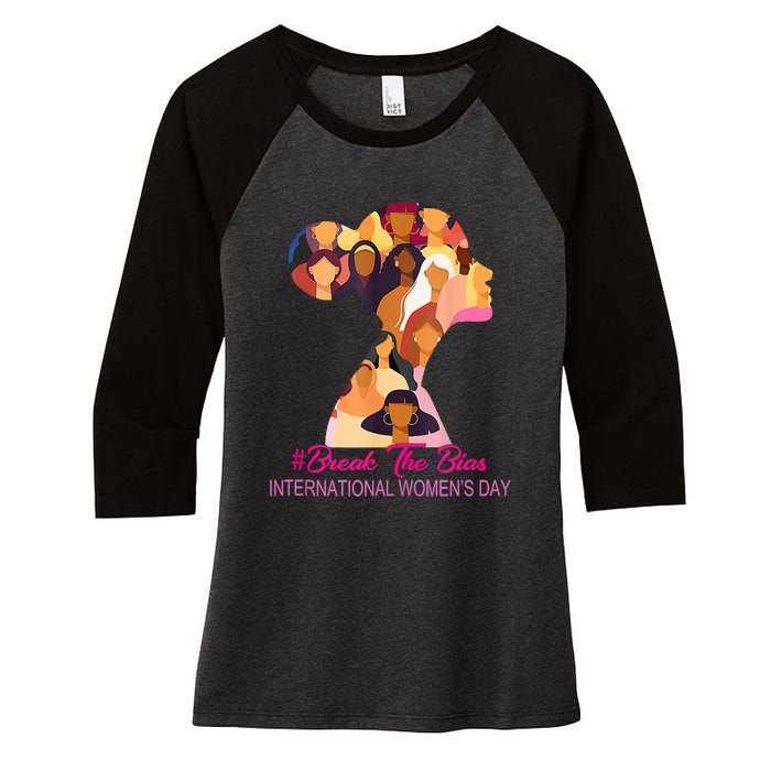 Break The Bias International Womens Day 8th March Womens Day Women's Tri-Blend 3/4-Sleeve Raglan Shirt