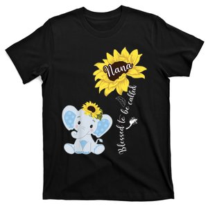 Blessed To Be Called Nana Elephant Sunflower MotherS Day T-Shirt