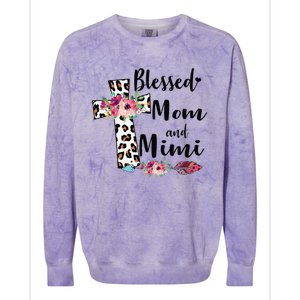 Blessed To Be Called Mom And Mimi Funny Mimi Gift Colorblast Crewneck Sweatshirt