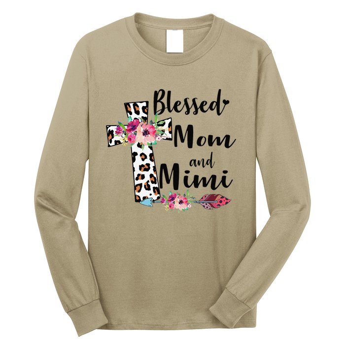 Blessed To Be Called Mom And Mimi Funny Mimi Gift Long Sleeve Shirt