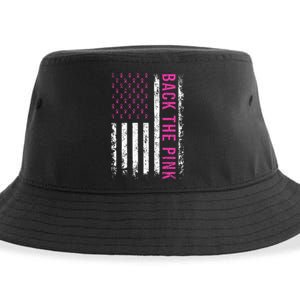 Back The Breast Cancer Awareness American Flag Sustainable Bucket Hat