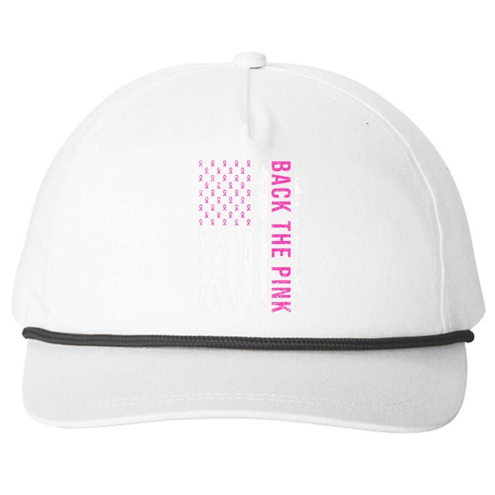 Back The Breast Cancer Awareness American Flag Snapback Five-Panel Rope Hat