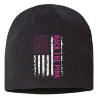 Back The Breast Cancer Awareness American Flag Sustainable Beanie