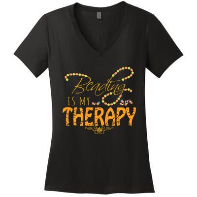 Bead Therapy Beadery Beading Tool Custom Jewelry Maker Gifts Women's V-Neck T-Shirt