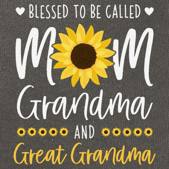 Blessed To Be Called Mom Grandma And Great Grandma Sunflower Cotton Canvas Backpack