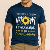 Blessed To Be Called Mom Grandma And Great Grandma Sunflower Cooling Performance Crew T-Shirt