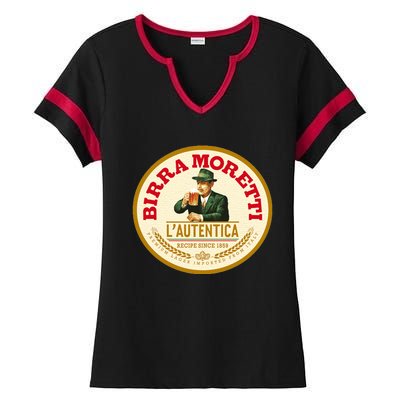 Best To Buy Iconic Vintage Birra Moretti Logo 1859 Design Ladies Halftime Notch Neck Tee