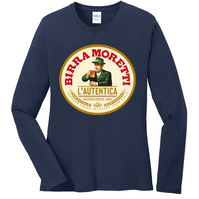 Best To Buy Iconic Vintage Birra Moretti Logo 1859 Design Ladies Long Sleeve Shirt