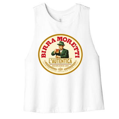 Best To Buy Iconic Vintage Birra Moretti Logo 1859 Design Women's Racerback Cropped Tank