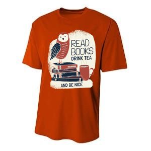 BookLover Tea Books Owl Bookworm Cute Gift Performance Sprint T-Shirt