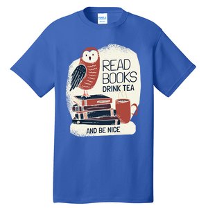 BookLover Tea Books Owl Bookworm Cute Gift Tall T-Shirt