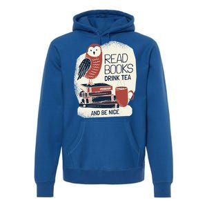 BookLover Tea Books Owl Bookworm Cute Gift Premium Hoodie