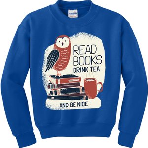 BookLover Tea Books Owl Bookworm Cute Gift Kids Sweatshirt