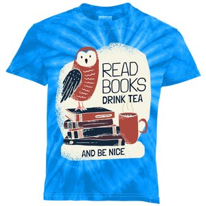 BookLover Tea Books Owl Bookworm Cute Gift Kids Tie-Dye T-Shirt