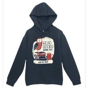 BookLover Tea Books Owl Bookworm Cute Gift Urban Pullover Hoodie