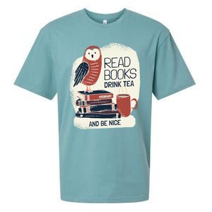 BookLover Tea Books Owl Bookworm Cute Gift Sueded Cloud Jersey T-Shirt