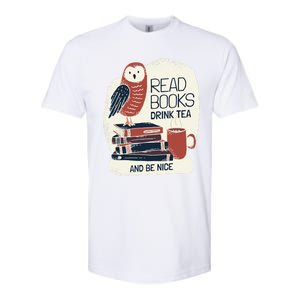 BookLover Tea Books Owl Bookworm Cute Gift Softstyle CVC T-Shirt