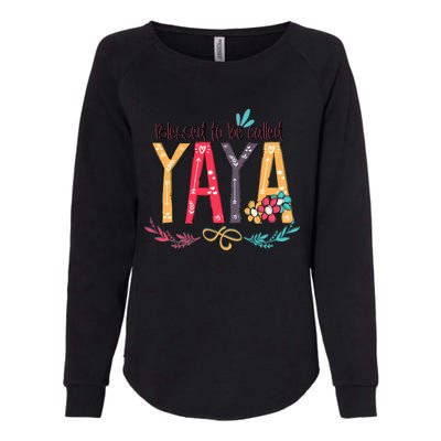 Blessed To Be Called Yaya Colorful Grandma Womens California Wash Sweatshirt