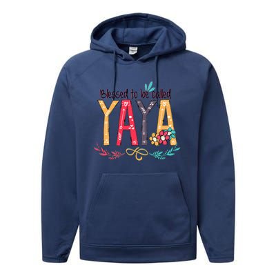 Blessed To Be Called Yaya Colorful Grandma Performance Fleece Hoodie