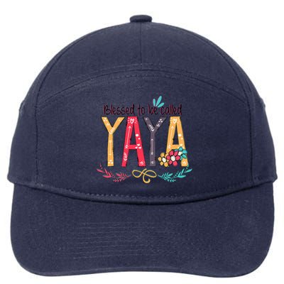 Blessed To Be Called Yaya Colorful Grandma 7-Panel Snapback Hat