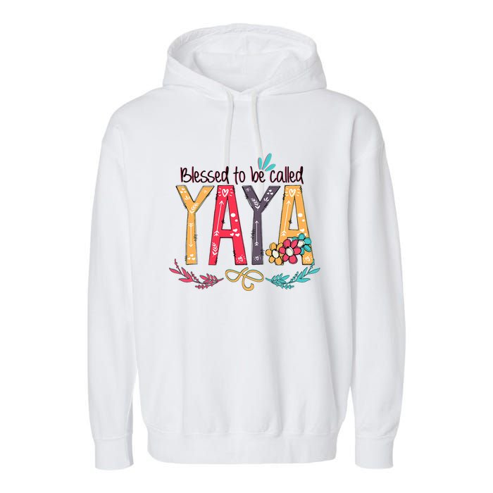 Blessed To Be Called Yaya Colorful Grandma Garment-Dyed Fleece Hoodie