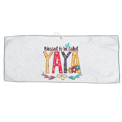 Blessed To Be Called Yaya Colorful Grandma Large Microfiber Waffle Golf Towel