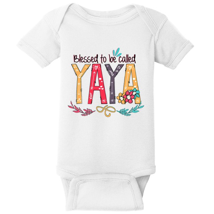 Blessed To Be Called Yaya Colorful Grandma Baby Bodysuit