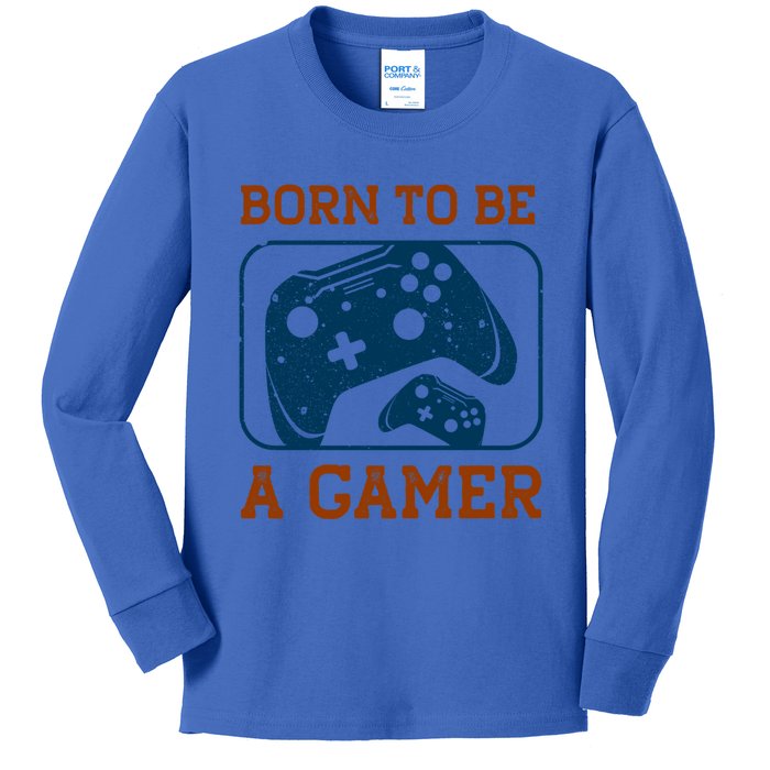 Born To Be A Gamer Cute Gift Kids Long Sleeve Shirt