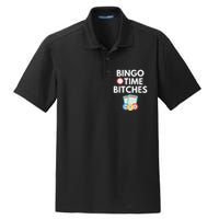 Bingo Time Bitches Funny Bingo Player Game Lover Humor Dry Zone Grid Polo