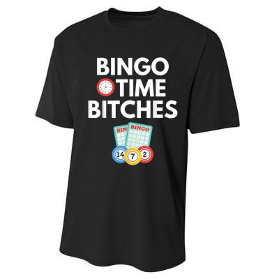 Bingo Time Bitches Funny Bingo Player Game Lover Humor Performance Sprint T-Shirt