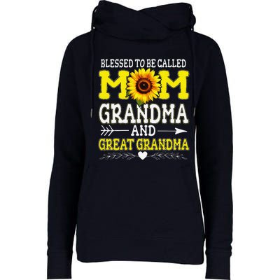 Blessed To Be Called Mom Grandma Great Grandma MotherS Day Womens Funnel Neck Pullover Hood