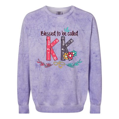 Blessed To Be Called Kk Colorful For Grandma Gifts Colorblast Crewneck Sweatshirt