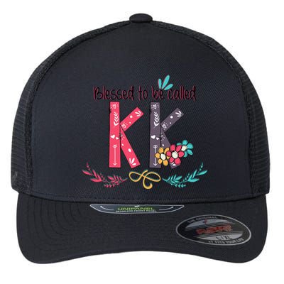 Blessed To Be Called Kk Colorful For Grandma Gifts Flexfit Unipanel Trucker Cap