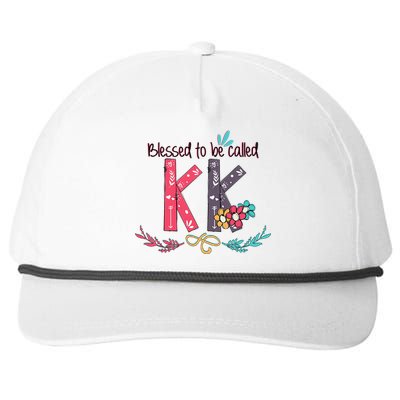 Blessed To Be Called Kk Colorful For Grandma Gifts Snapback Five-Panel Rope Hat